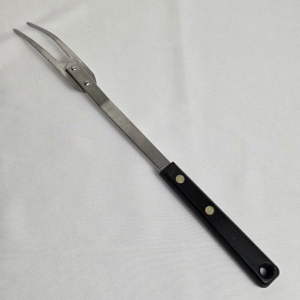 Ekco Forge Stainless Steel Meat Carving Fork, Black Handle,‎ USA, 11.5